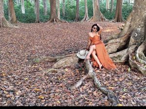Brown Slit Dress