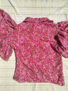 Vintage Pink Patterned Blouse