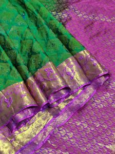 Green &amp; Pink Saree