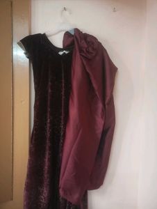 Elegant Velvet Slit Dress