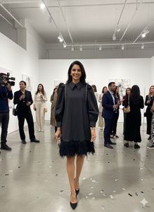 ✨Step Out in Style! Feather & Sparkle Mini Dress🔥