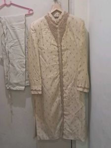 Men's Cream Sherwani Suit