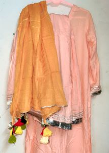 Peach Kurta Sharara Pant Set