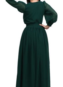 Elegant Green Chiffon Dress