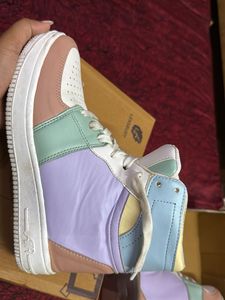 Pastel Colorblock High-Top Sneakers