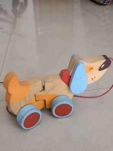 Pull Along Wooden Dog Toy