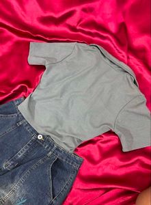 Ribbed Button-Up Crop Top