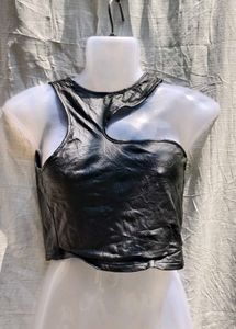13185 SEXY SHEIN LEATHER TYPE TOP