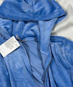 H&amp;M Blue Velour Hoodie