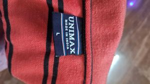 LARGE SIZE Pink Striped Polo Shirt