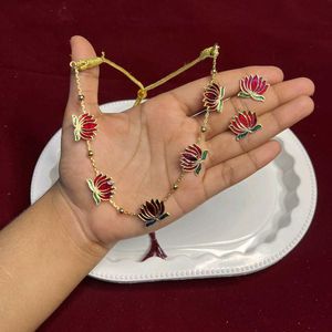Lotus Necklace &amp; Earring Set