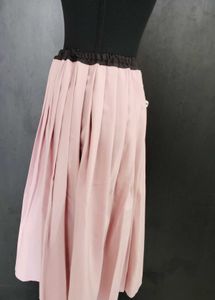 Pink Pleated Midi Skirt