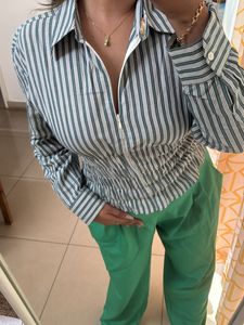 Summer Blue Striped Shirt
