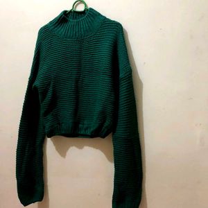 Long Sleeves Dark Green Sweater