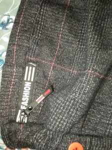 Boys Red Shirt And Dark Grey Checks Pant Set
