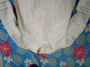 White Lace Detail Blouse