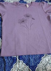 Olive Green Top With Purple T Shirt