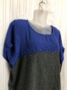 Keraia Grey &amp; Purple Top