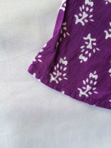 Purple Cotton Short Kurthi