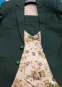 Men Green Coat Jacket Suit