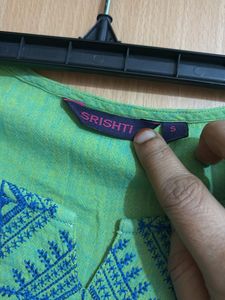 Green Embroidered kurta