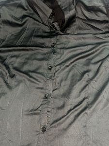 Black Button-Down Top