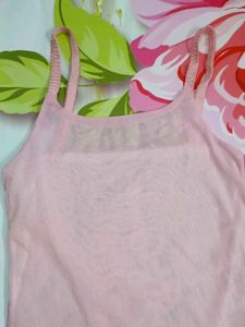 (522)Pink Lettuce Edge Tank Top