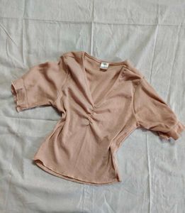 Ribbed V-Neck Top
