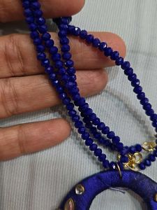 Pendent Set With Crystal Mala...