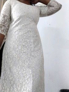 Lace White Kurta