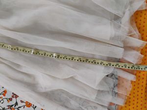 Cream Tulle Mini Skirt