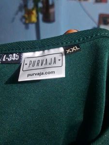 Green &amp; White Modest Dress