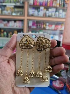 Golden Jhumka Earrings