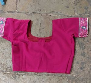 Pink Embellished Saree