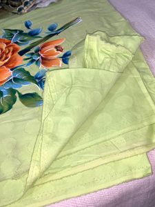 Handpainted Suit Cloth With Designer Laces