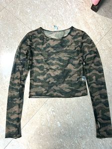 Camo mesh Long Sleeve Top (Brand new)