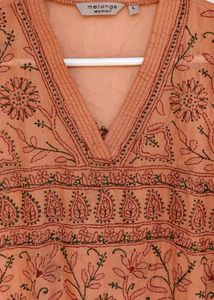 🧱 Brick Colour (Unique Shade) Chikankari Kurta