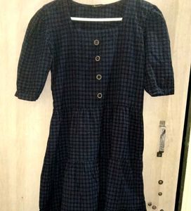 Charming Navy Blue Tiered Dress