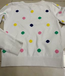 Kids White Polka Dots Sweater(LOWEST PRICE)