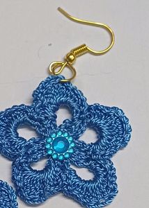 Blue Crochet Earrings