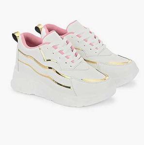 White With Pink Women Sneakers