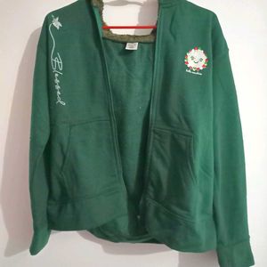 Green Embroidered Hoodie