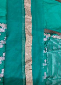 Sea Green  Embroidery Fully Stiched Sout