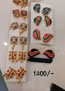 Handmade Chevron &amp; Polka Dot Earrings