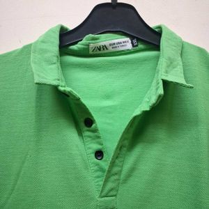 Zara Green Polo T-Shirt