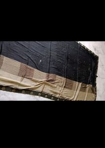 pretty olive black saree.