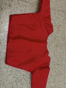 Red Boatneck Blouse
