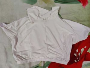 White Crop Top and red mini skirt High school girl