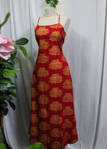 Max Red Color Printed Aline Dress
