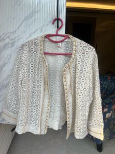 Elegant White Chanel style Lace Jacket